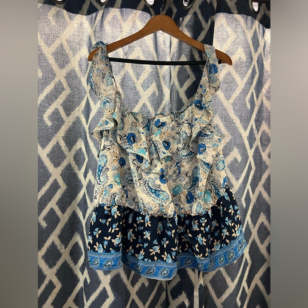 NWOT Nine Britton Ruffle Tank Size XXL